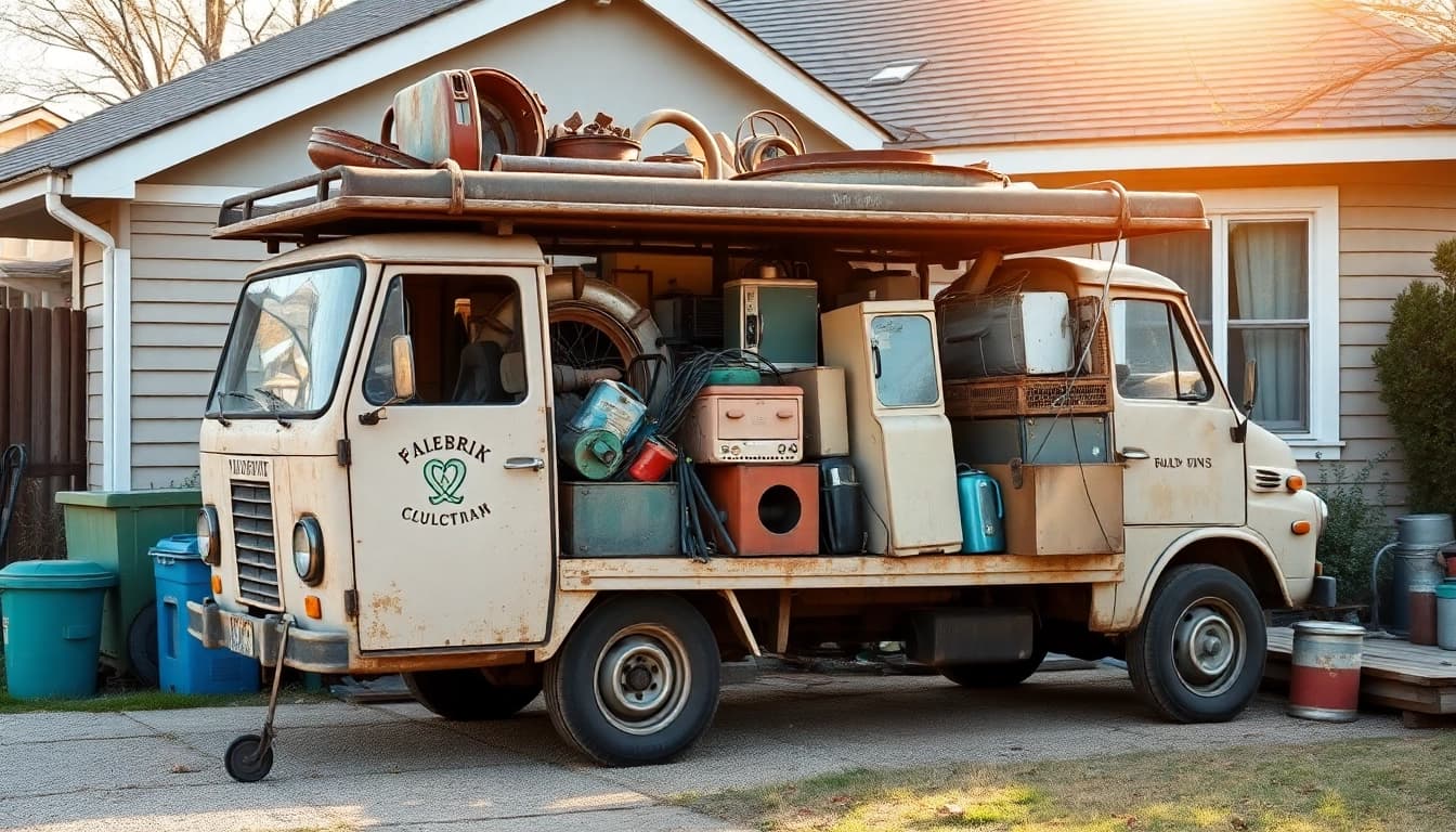 Efficient Schrottabholung Wuppertal service collecting old appliances and scrap metal from a home.