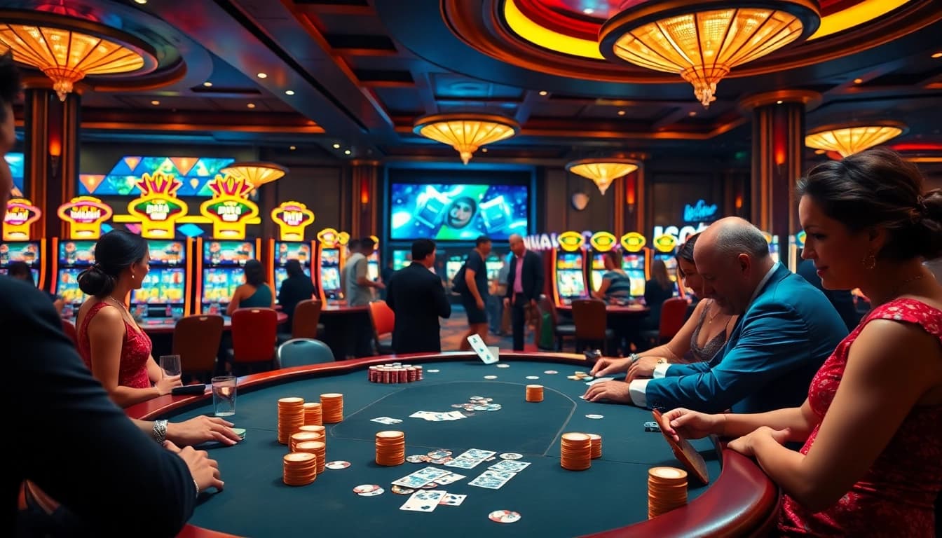 Enhance your experience with our casino-themed virtual 'ai chat porn' while enjoying a lively poker game atmosphere.