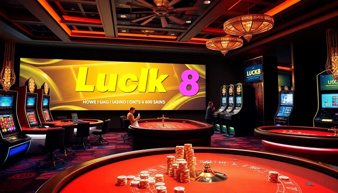 Engaging scene at Nhà cái uy tín Luck8 showcasing vibrant casino and poker action.