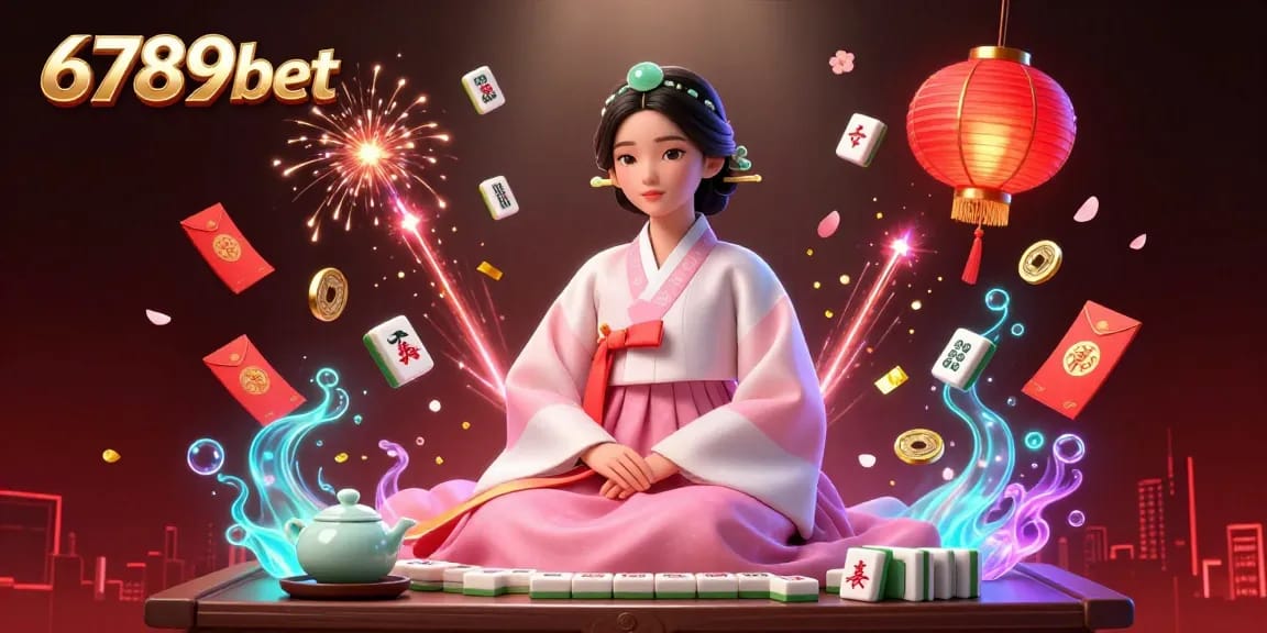 Engage with 6789bet in a vibrant 3D casino scene featuring mahjong and traditional elements.