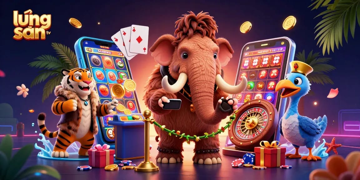 Experience seamless gaming at lương sơn tv with vibrant 3D characters and dynamic casino elements.
