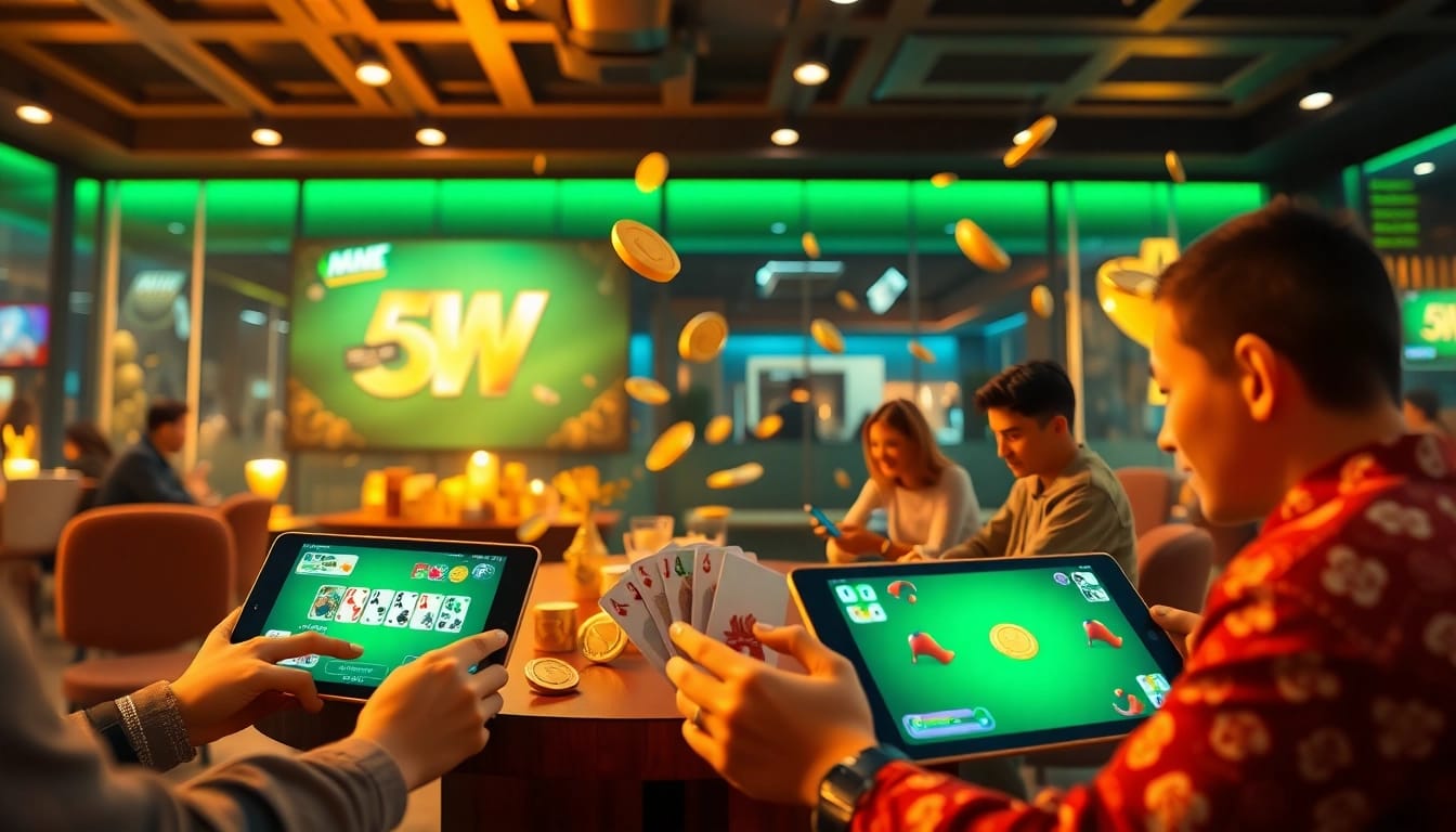 Exciting game bài đổi thưởng scene with players winning rewards online.