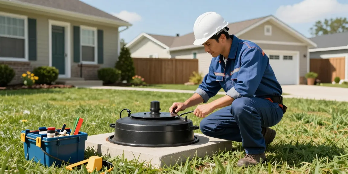 Reliable septic service provider inspecting system, licensed professional ensuring quality local service.
