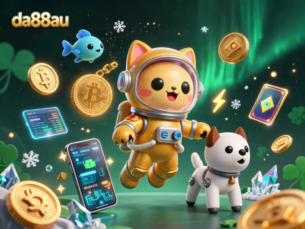 Join the fun at da88au with a cartoon astronaut cat playing high-stakes games in a cosmic casino.