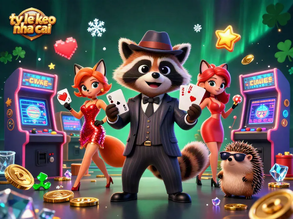 Exciting ty le keo nha cai action with animated characters and vibrant casino gaming elements