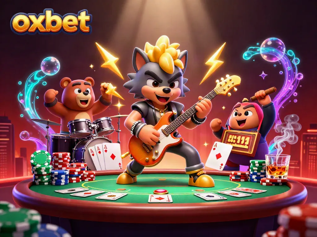 Join the rock star wolf at the oxbet casino where poker excitement and nightlife collide!