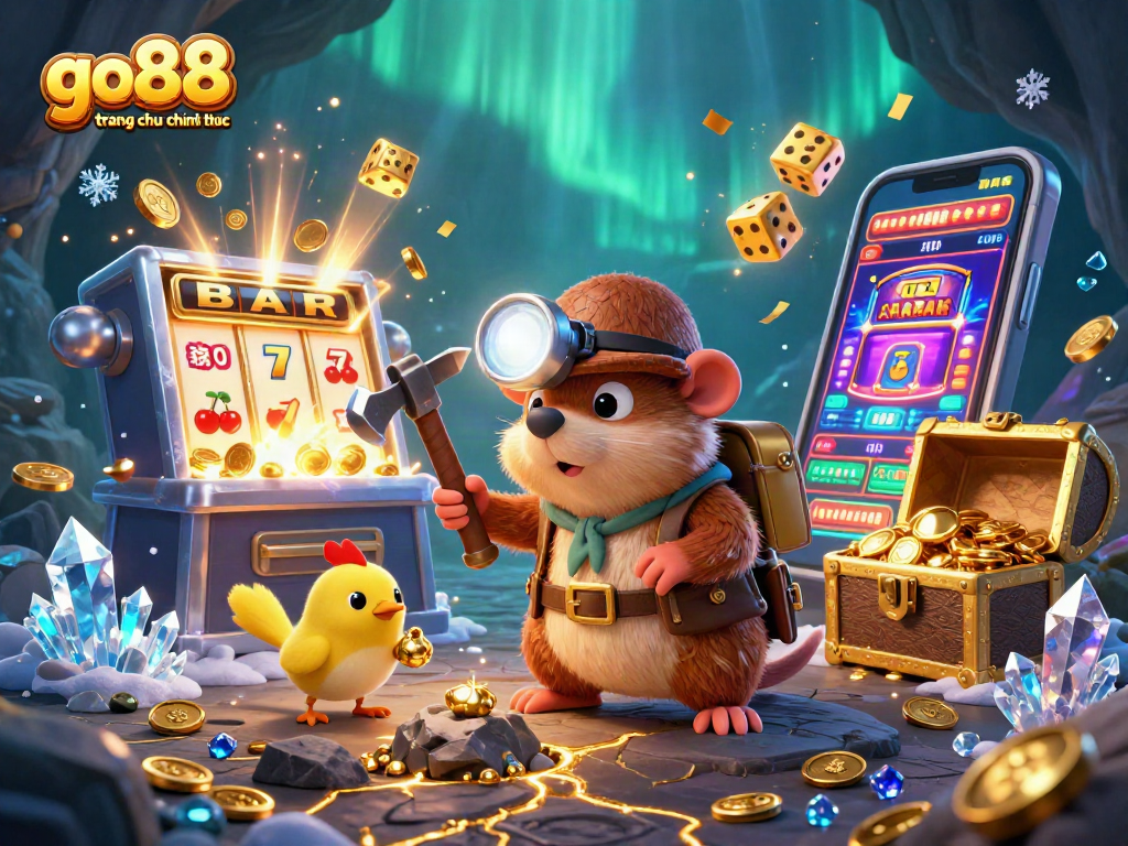 Experience the excitement of go88 trang chu chinh thuc with our dynamic casino adventure illustration.