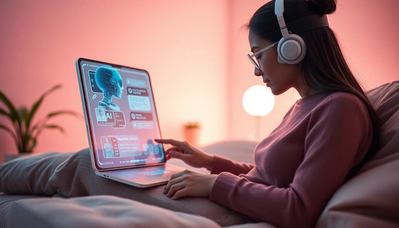 AI chatbot interface illustrating the future of sex AI engagement in a cozy setting.