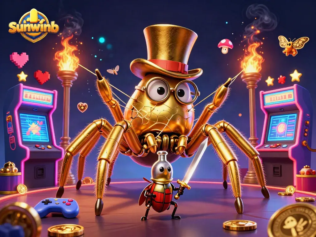 Engage with thrilling games at sunwinb, showcasing a vibrant casino atmosphere with cartoon characters.