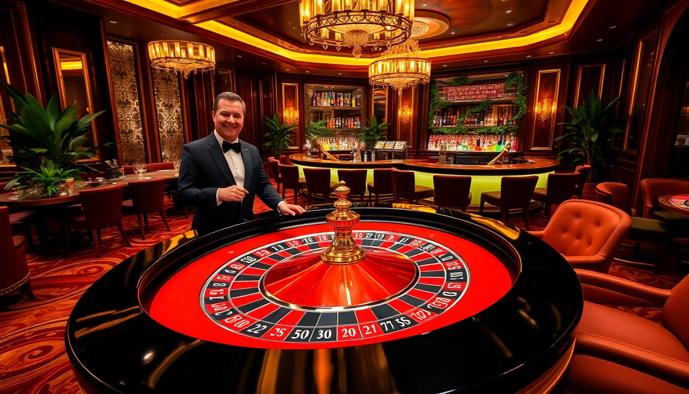 Experience excitement at https://vipwin79.org/ as players engage at a lavish roulette table in a sophisticated casino environment.