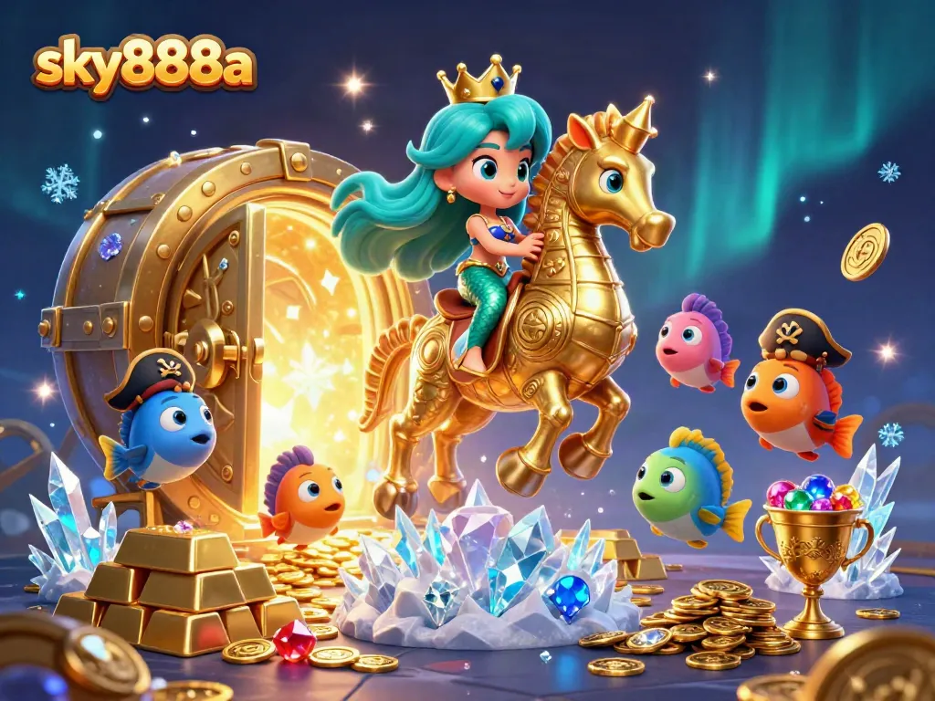 Experience excitement and treasure in sky888a’s vibrant gambling universe, featuring a mermaid princess and a dynamic underwater adventure.