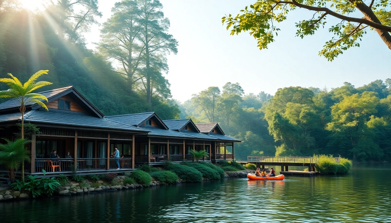 Dandeli Resorts featuring luxurious riverside cottages with adventure activities in a lush forest setting.