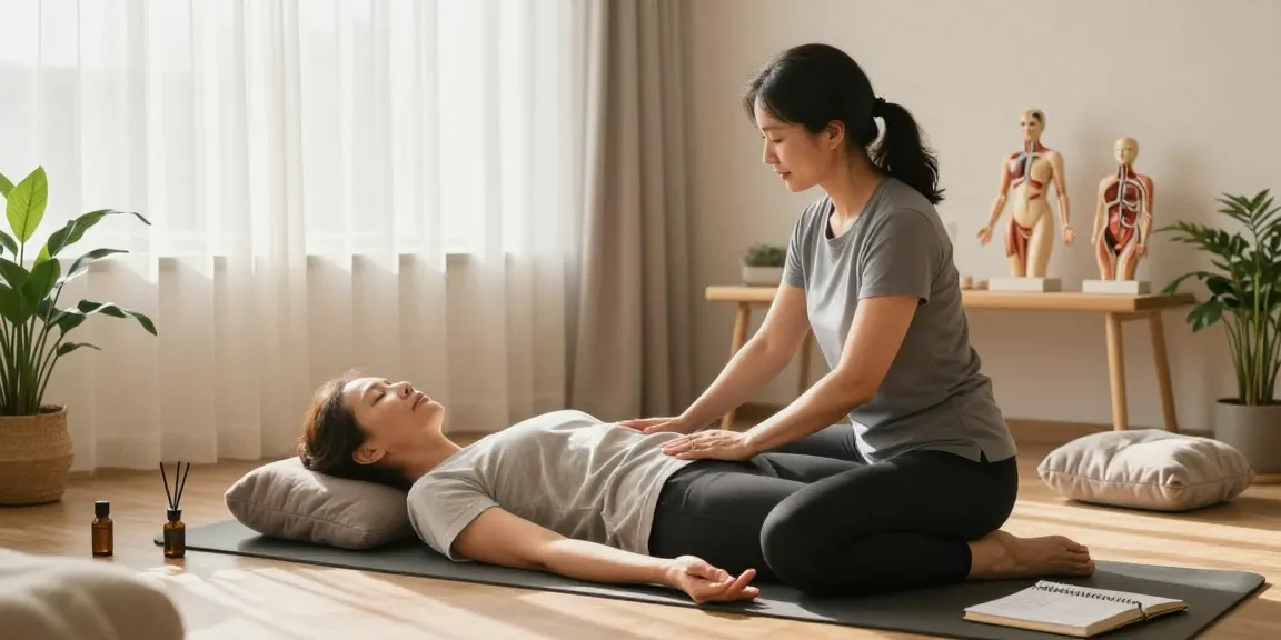 Empowering pelvic floor therapy session focusing on relaxation and healing.