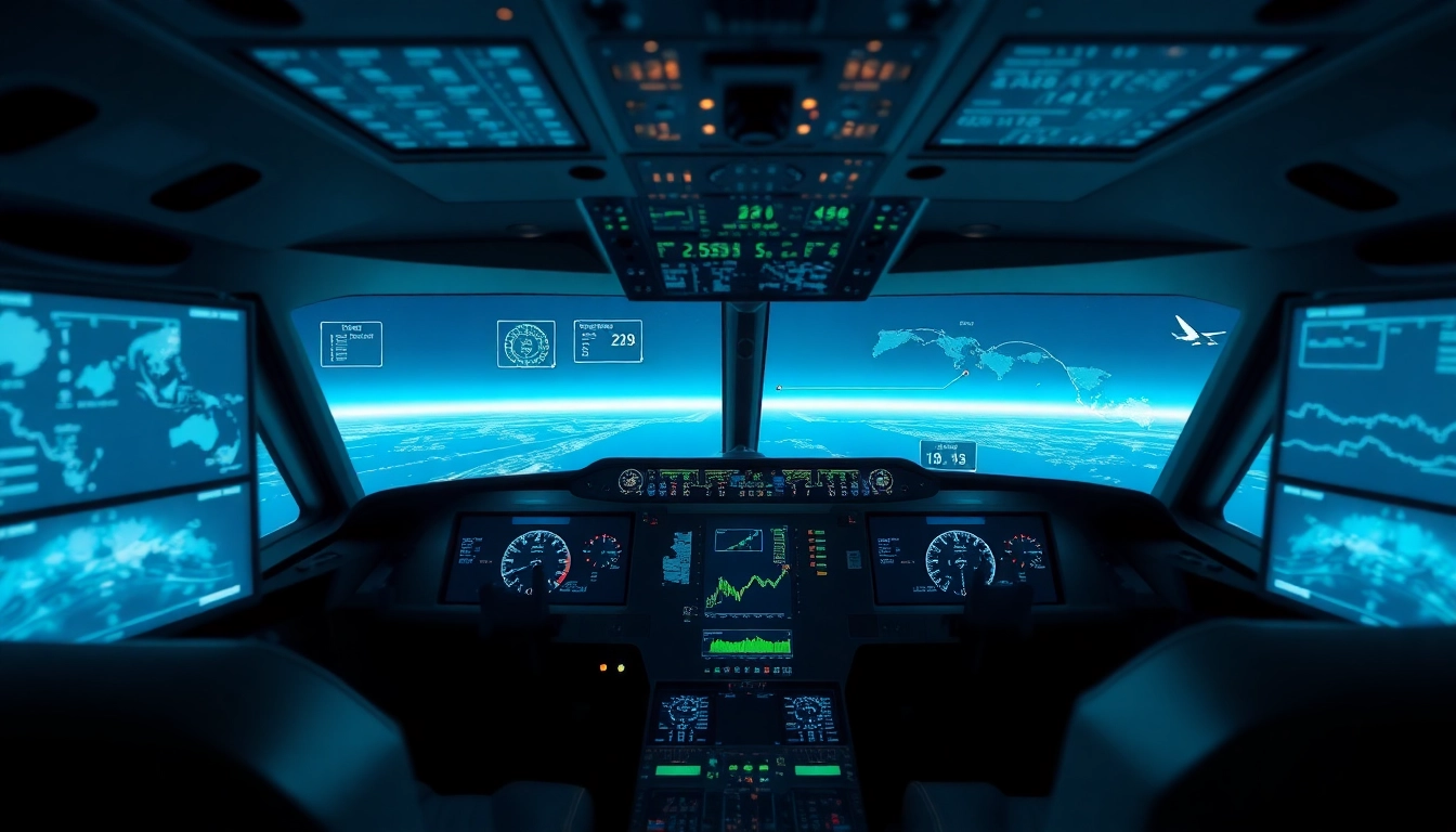 NK88 flight tracking cockpit with advanced digital displays and real-time data.