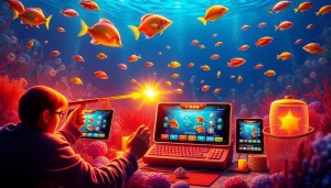 Experience the excitement of Bắn Cá FB88 with vibrant underwater scenes and engaging gameplay elements.
