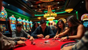 Experience the thrill of betting at a high-stakes poker table, featuring ambiance from https://nhacaiuytin.place/, where every chip counts.