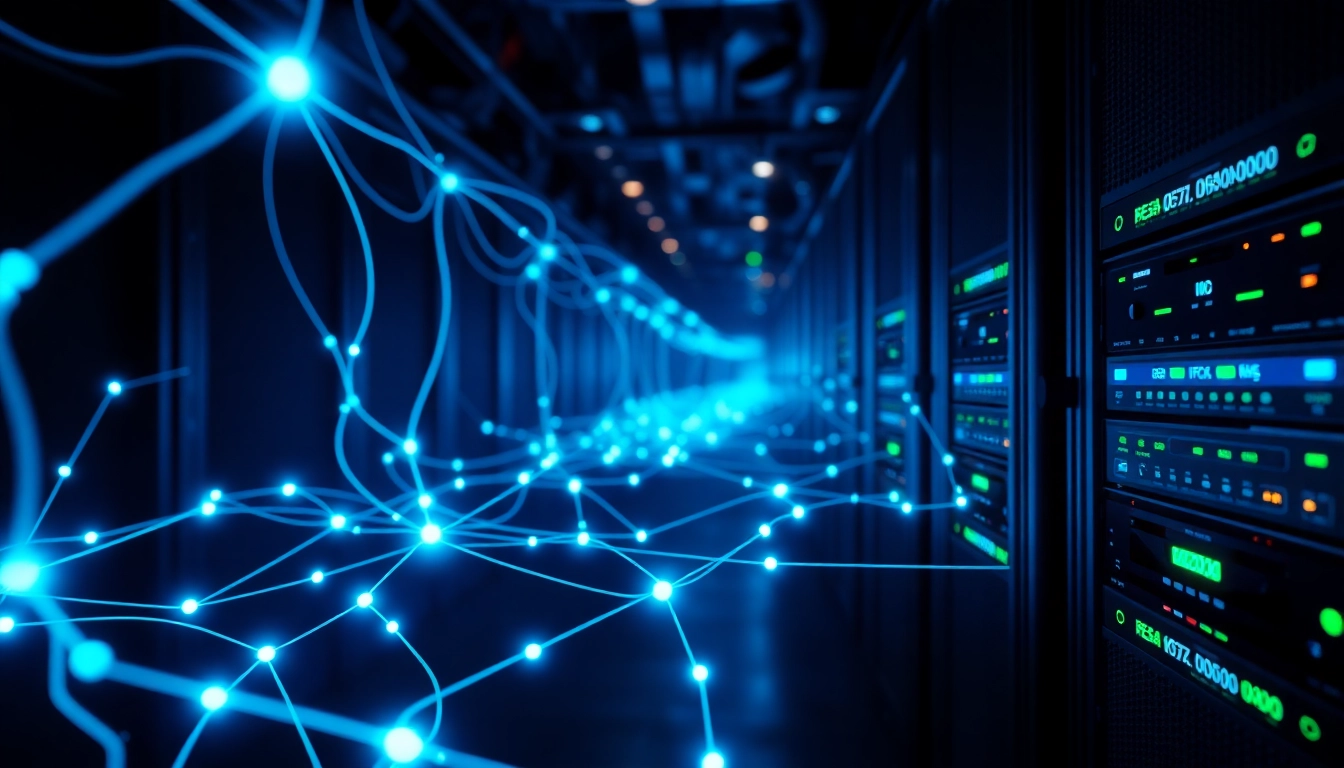 Understand how residential proxy networks operate with advanced connections in a tech-rich setting.