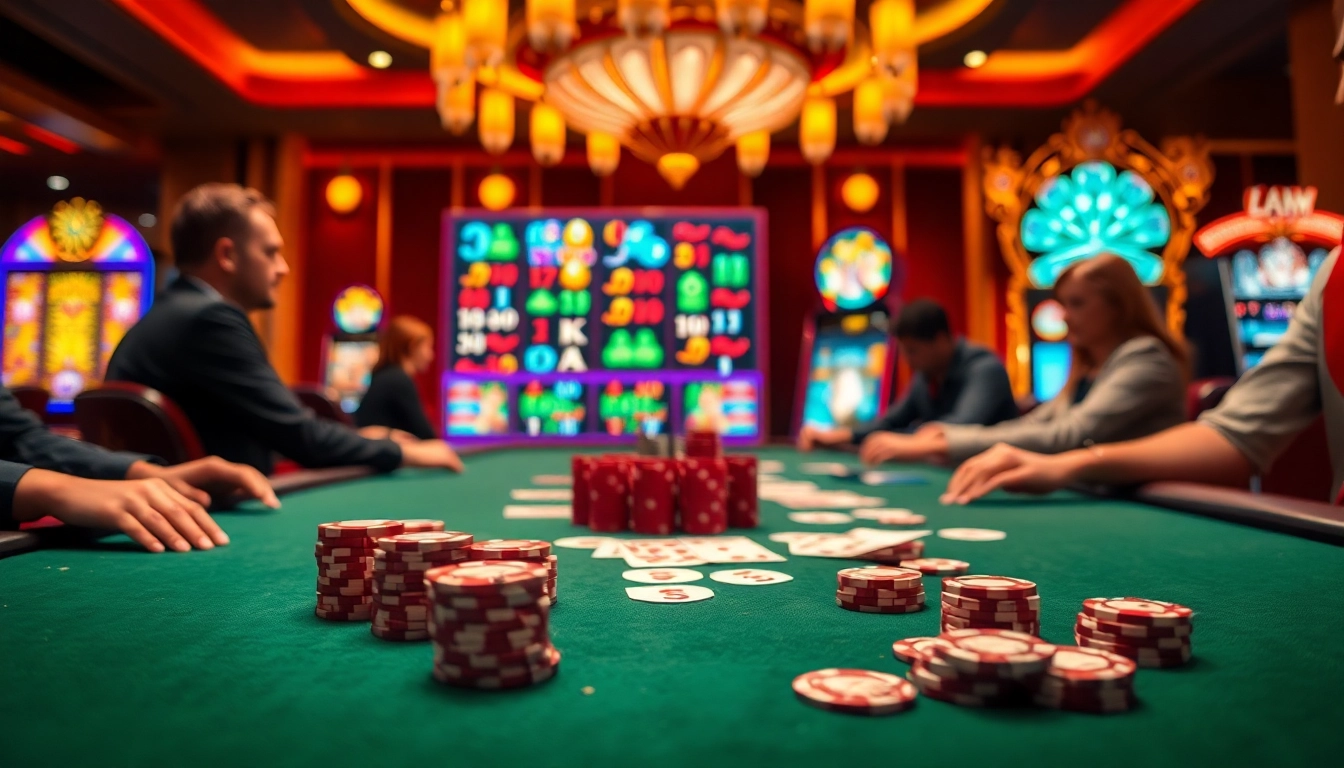 Engaging moment at kkwin com with players at a poker table immersed in a thrilling game.