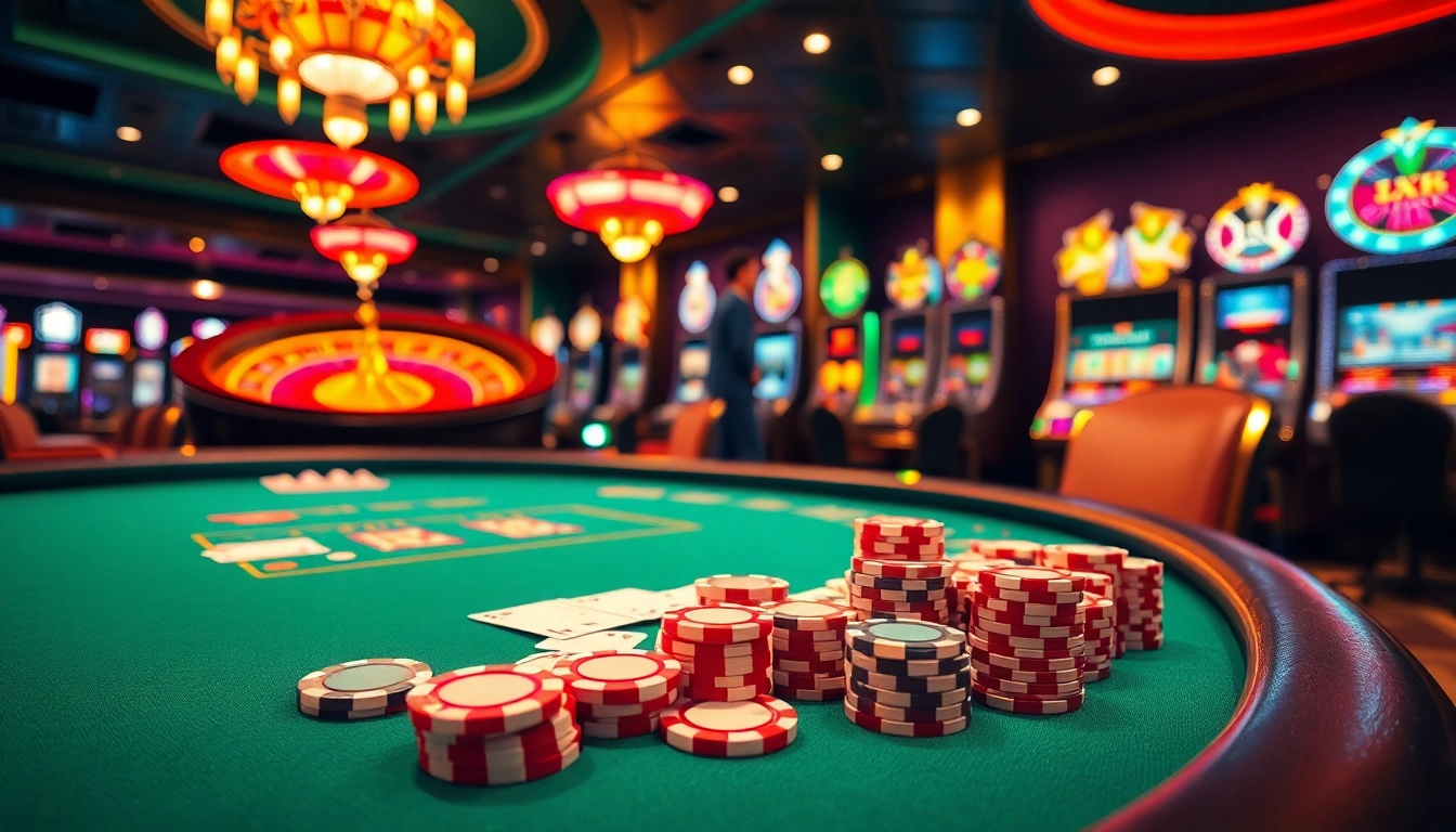 Experience thrilling gameplay and luxurious atmosphere at https://xx88.pizza/ with vibrant poker chips and games.