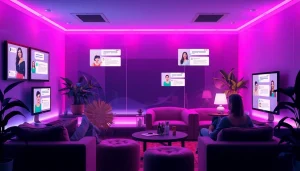 Engaging environment for porn chat showcasing diverse users in a modern chat room.