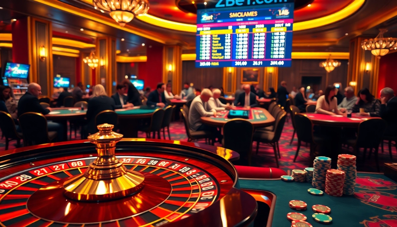 Experience the excitement of casino games at zbet. com with players engaged in high-stakes action.