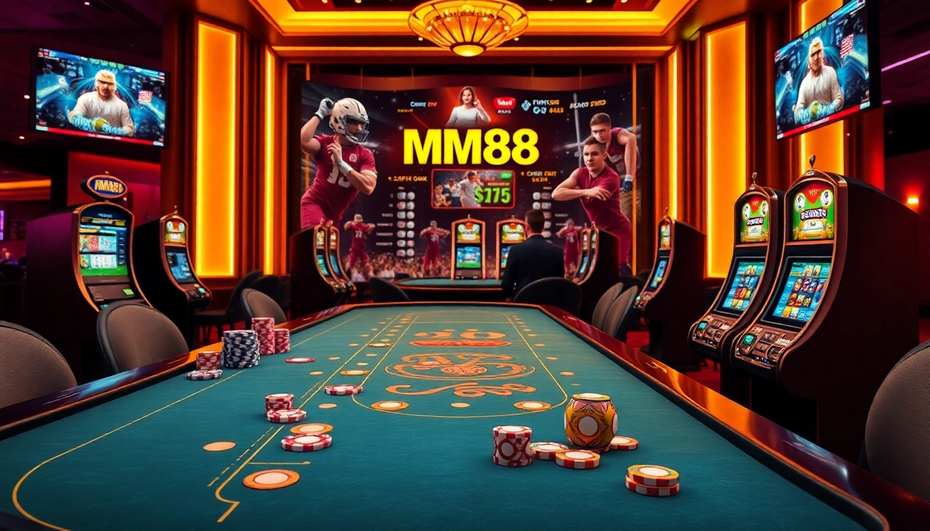 Engage in exciting casino games at MM88 HOW with vibrant slots, poker, and betting tables.