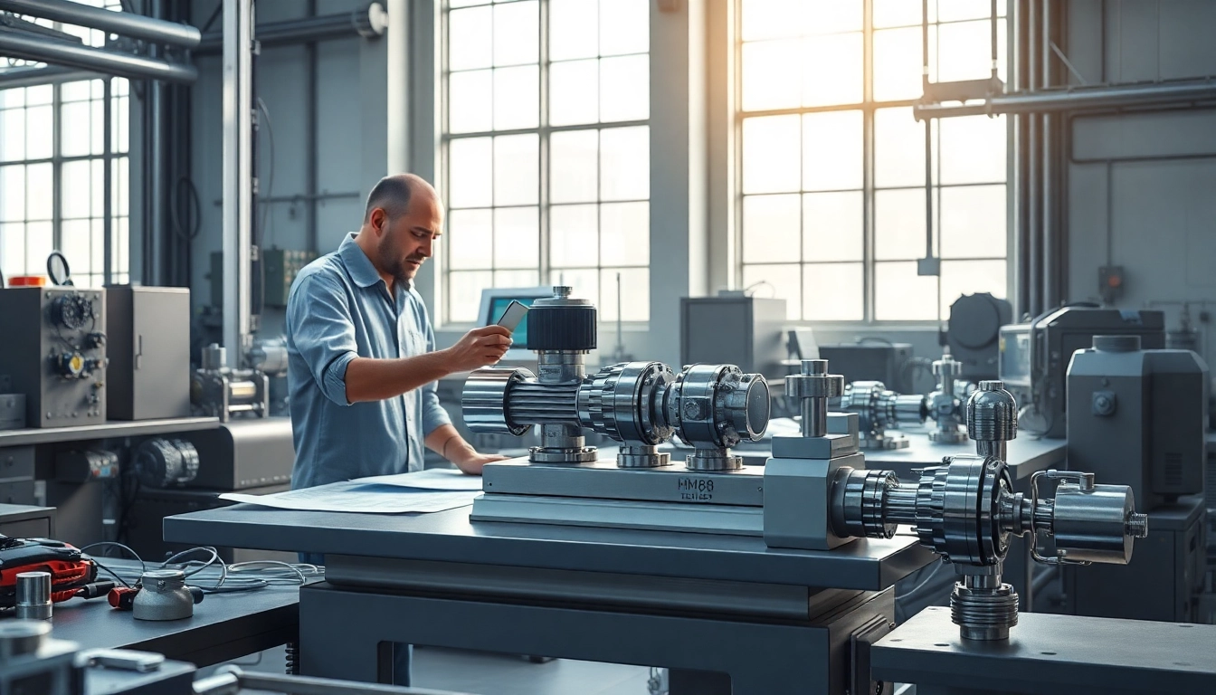 HM88 Series manifold valve showcased in a modern industrial workspace with engineers