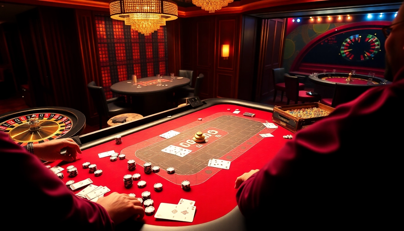 SODO66 casino scene featuring vibrant gaming action with poker chips and roulette wheels