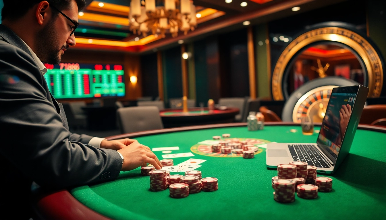 Experience top poker action at VT88 with vibrant poker chips and an elegant roulette wheel.