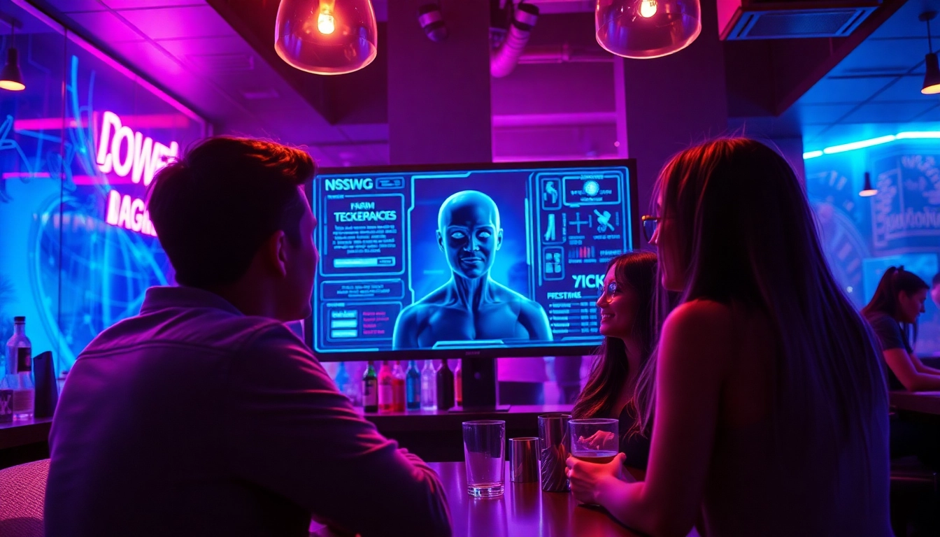 AI NSFW image generator showcasing lifelike character in a modern bar.