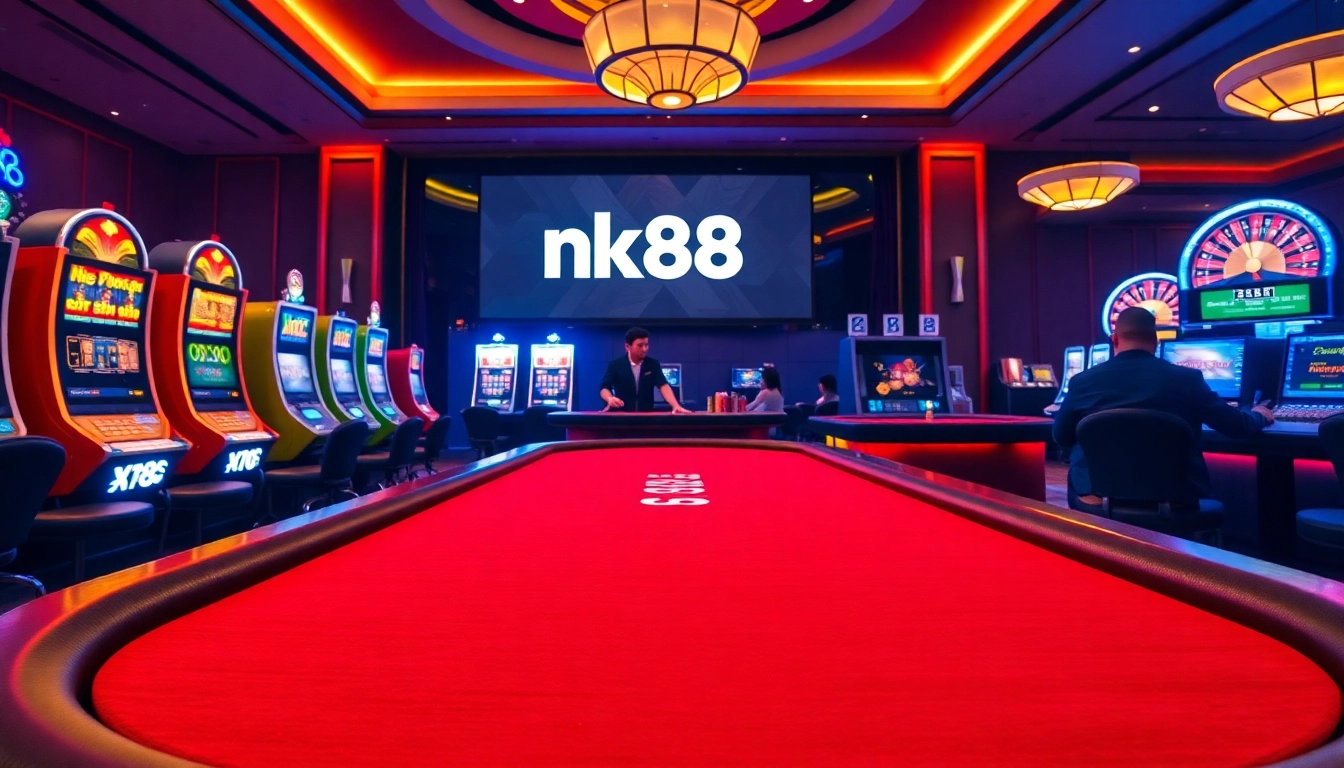 Experience the excitement of nk88 at a luxurious casino setup with vibrant games and professional dealers.