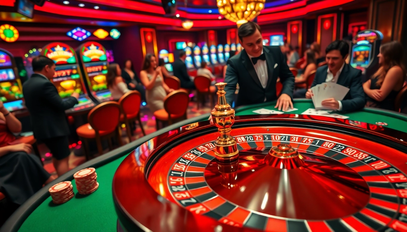 Betting excitement at a luxury casino table scene featuring https://tr88.baby/ and vibrant poker action.