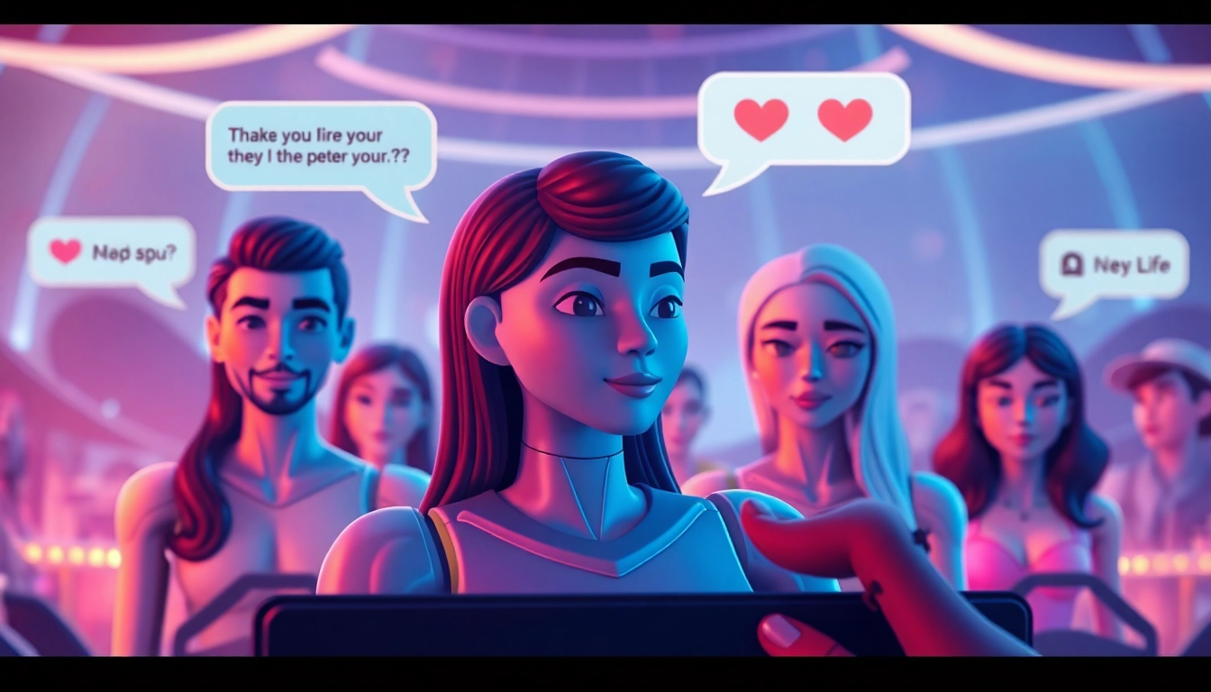 Engaging scene of best nsfw ai chatbots with customizable avatars in a digital chat interface.