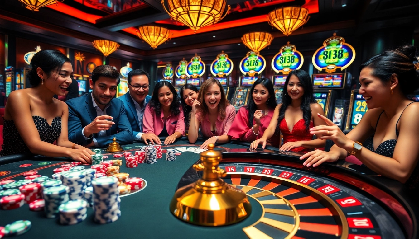 Experience high-stakes excitement as bem88 players strategize at a luxurious casino table.