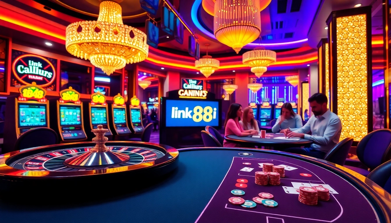 Experience the excitement of link 88i at a vibrant casino table, featuring poker chips and cards.