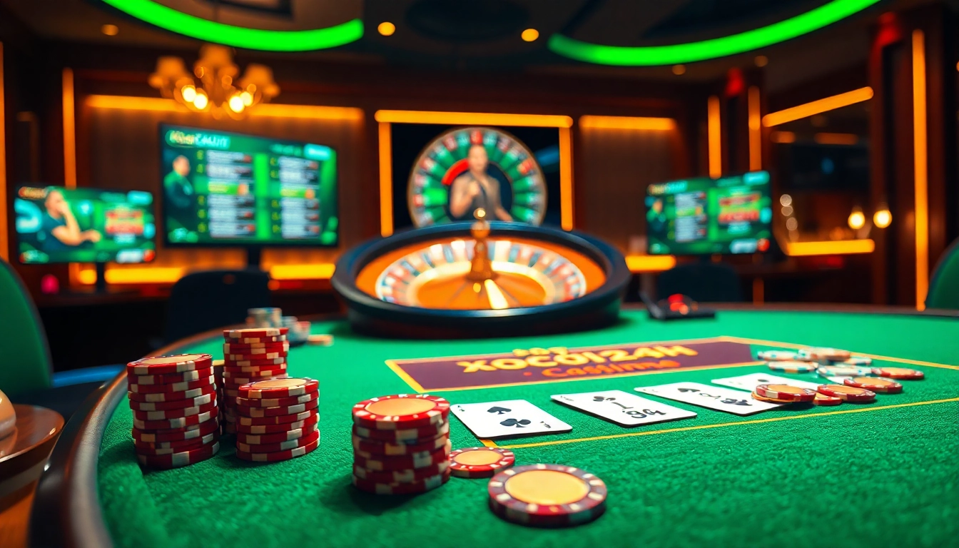 Xocdia24h online casino with vibrant gaming table and engaging gameplay atmosphere.