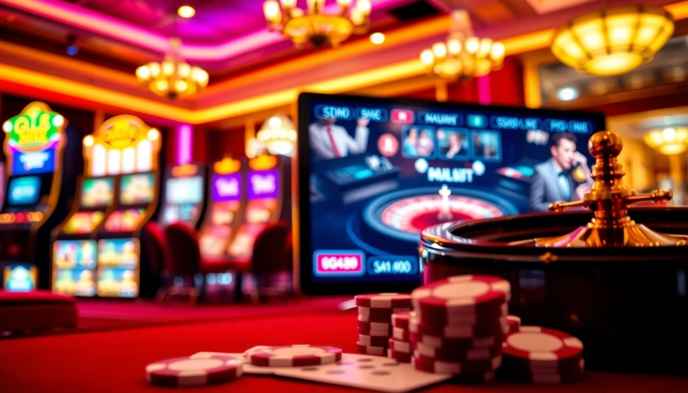 Experience the excitement of GG88 online gambling with vibrant casino interfaces and poker elements.