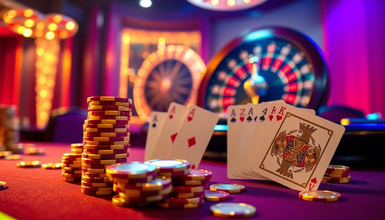 Participate in thrilling poker games depicted in the vibrant scene of https://ski10.org/ with high-stakes poker tables.