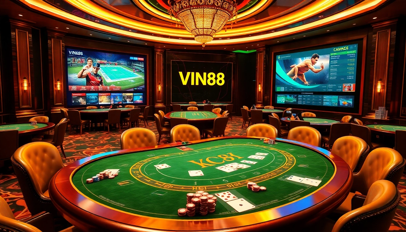 Experience VIN88’s luxurious online casino atmosphere with dynamic gaming and engaging betting activities.