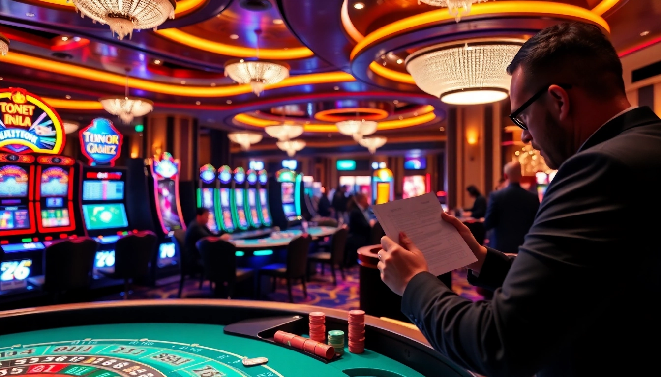 Players enjoying various games at the thabet casino, immersed in excitement and luxury.