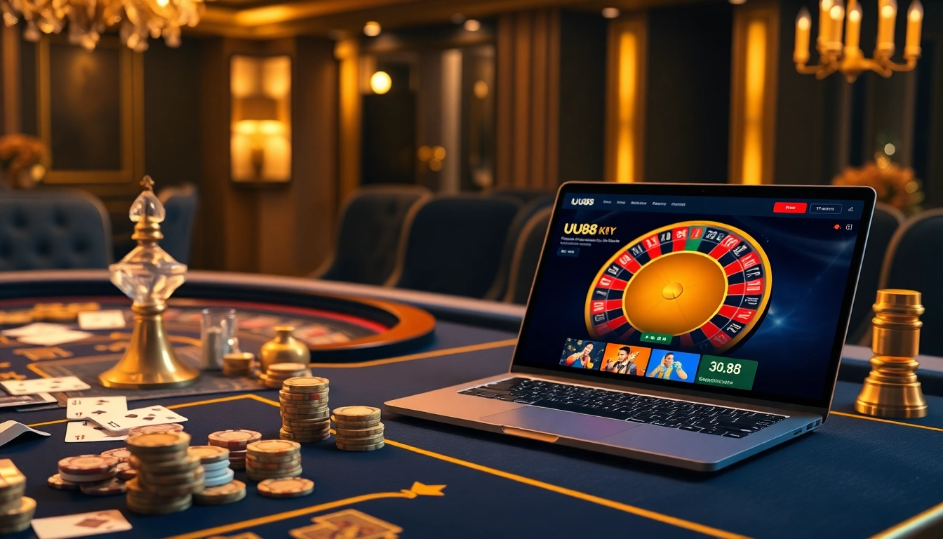 Engage in thrilling online gaming at UU88 with vibrant casino elements and betting excitement.