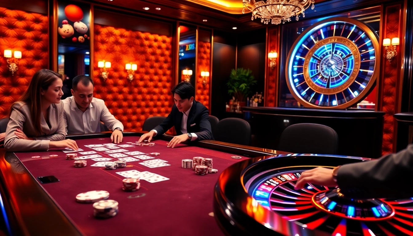 Experience thrilling gameplay at the DF999 casino table with vibrant action and sleek aesthetics.