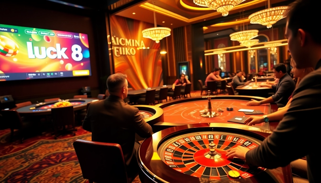 Luck8 casino players enjoying vibrant poker games with exciting atmosphere.