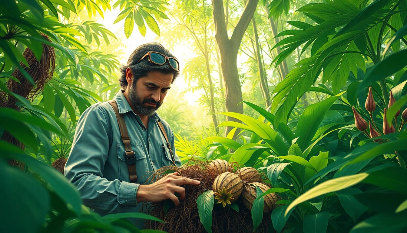Learn how to get dmt naturally through plants in a vibrant rainforest setting.