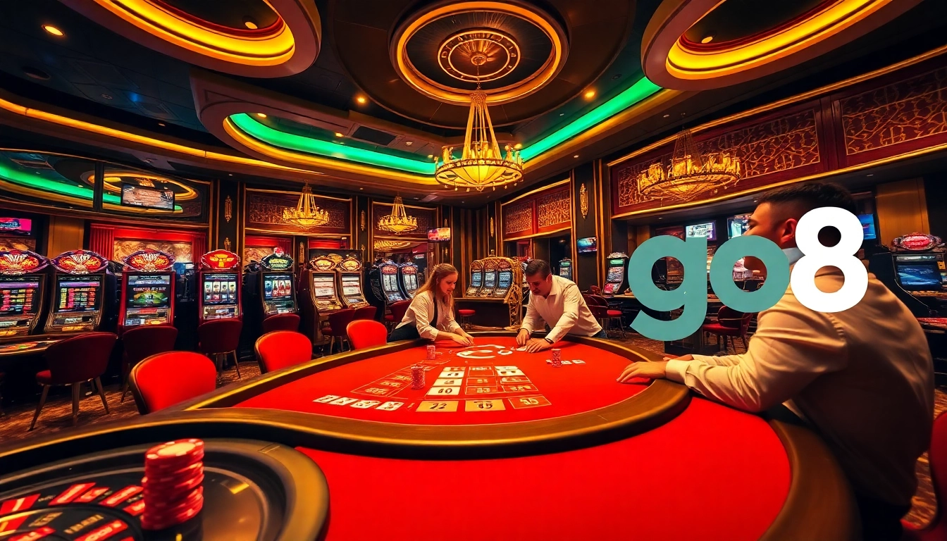 Experience thrilling poker action at GO8 Casino, surrounded by luxury and excitement.
