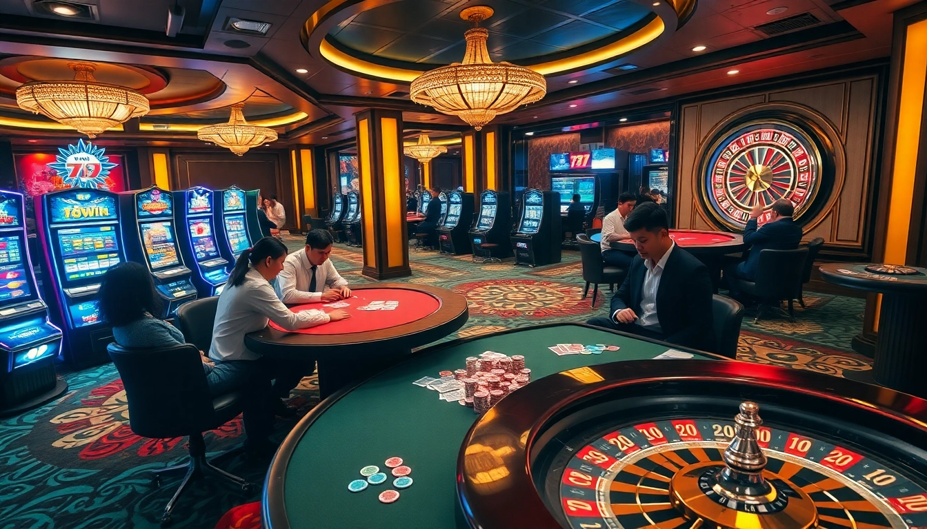 Engaging players at a luxurious 79win casino with vibrant tables and thrilling gameplay.