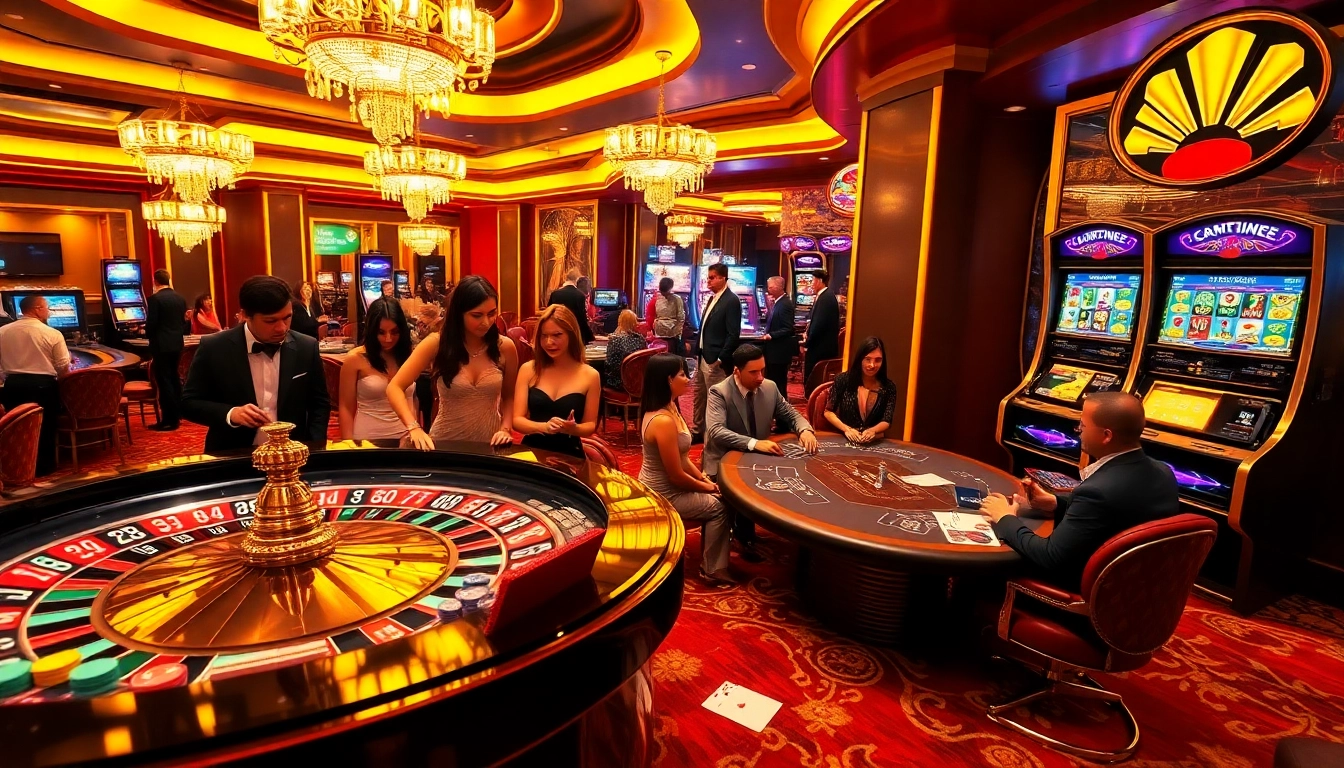 Experience the thrill of gambling at https://uu88games.com/ with dynamic players at a vibrant casino table.