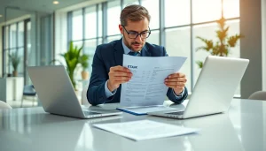 Evaluate the eta uk application form in a bright, professional office setting.
