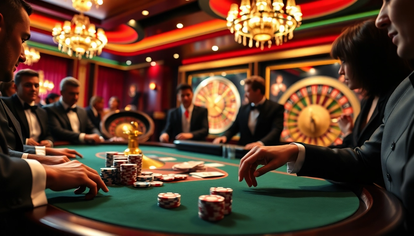 Experience thrilling gameplay at an elegant poker table with okking-themed casino elements.