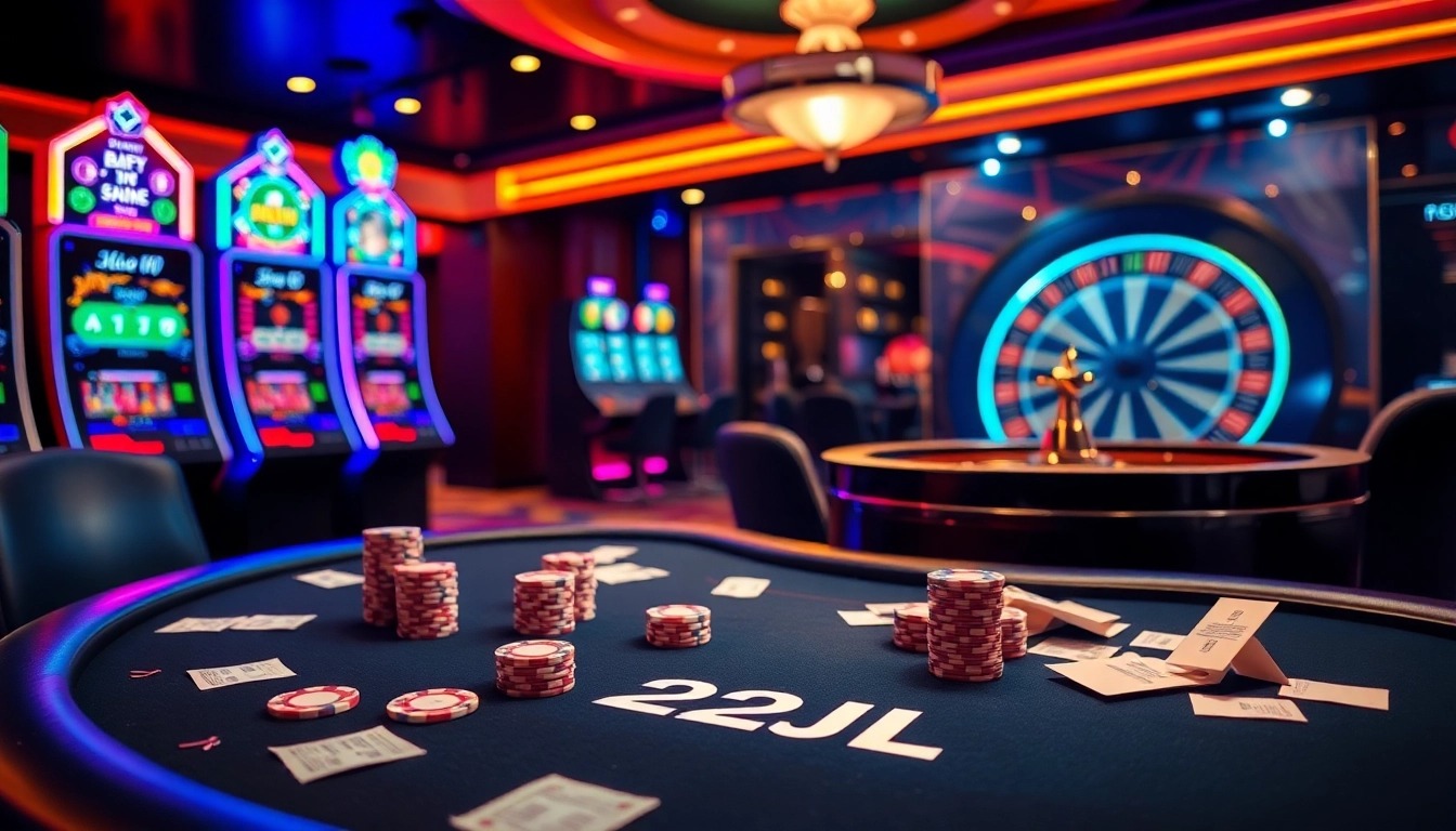 Engage with the thrill of 22JL Casino featuring vibrant slots and strategic poker play.